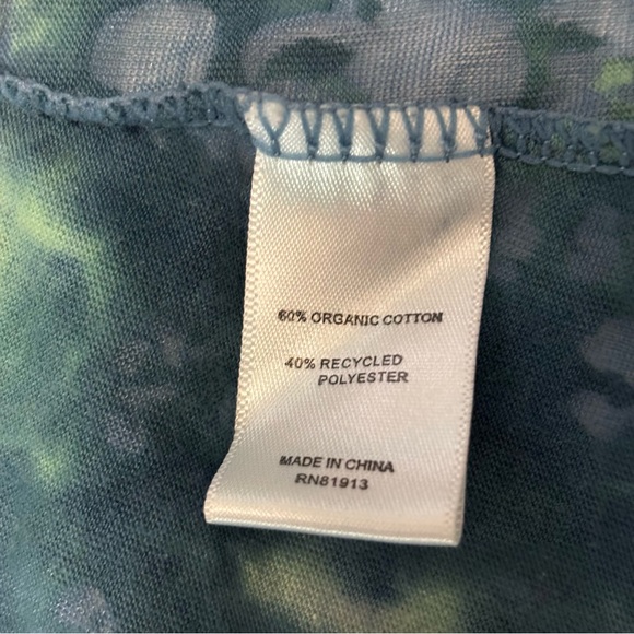 ECO YOGA organic cotton tie-dye blue floral burnout waterfall cardigan wrap M - Picture 9 of 10